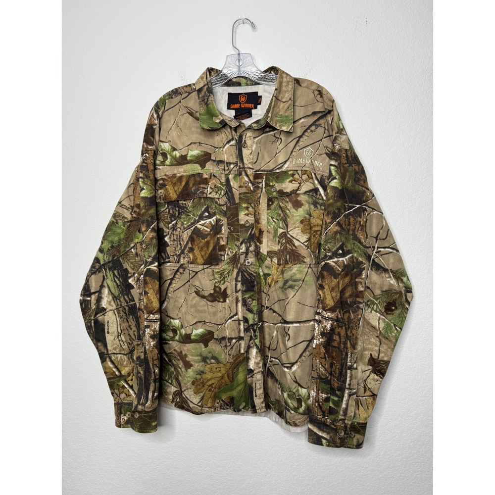 Game Winner Mens 3XL Realtree Camo Long Sleeve Button Down Hunting Shirt BJ18